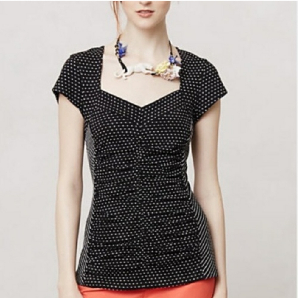 Anthro Postmark Polka Dot Top